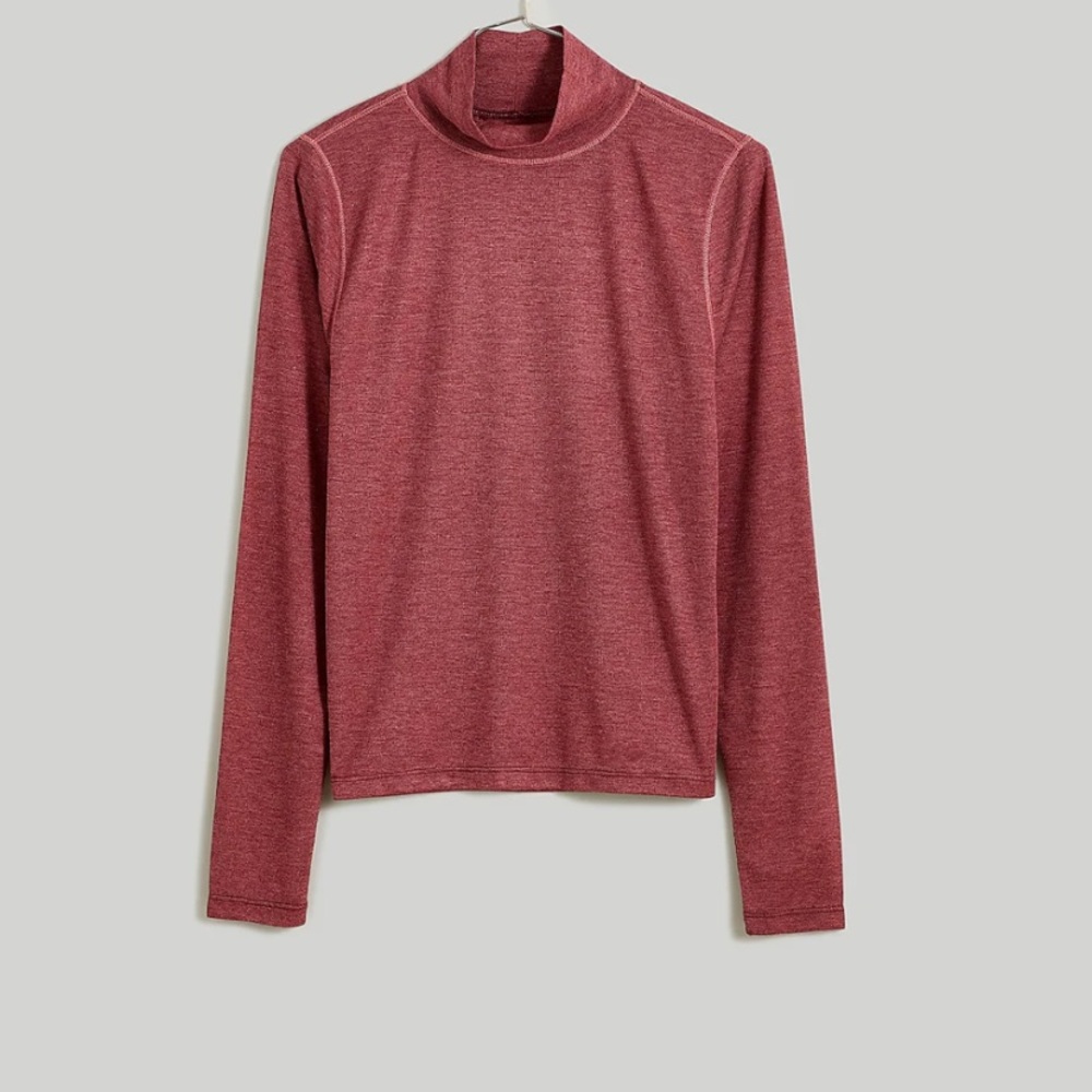 Madewell semi sheer mock neck shirt - Picture 2 of 5
